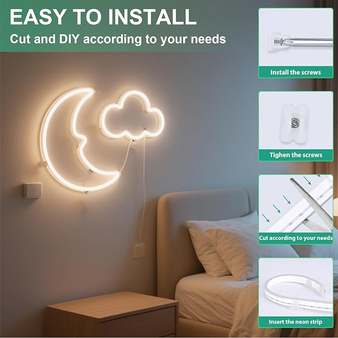 3.28FT Warm Neon Light Strip, 5V USB Led Strip Lights with Touch Controller, Flexible Neon Rope Lights for Bedroom, Party, Home Decor