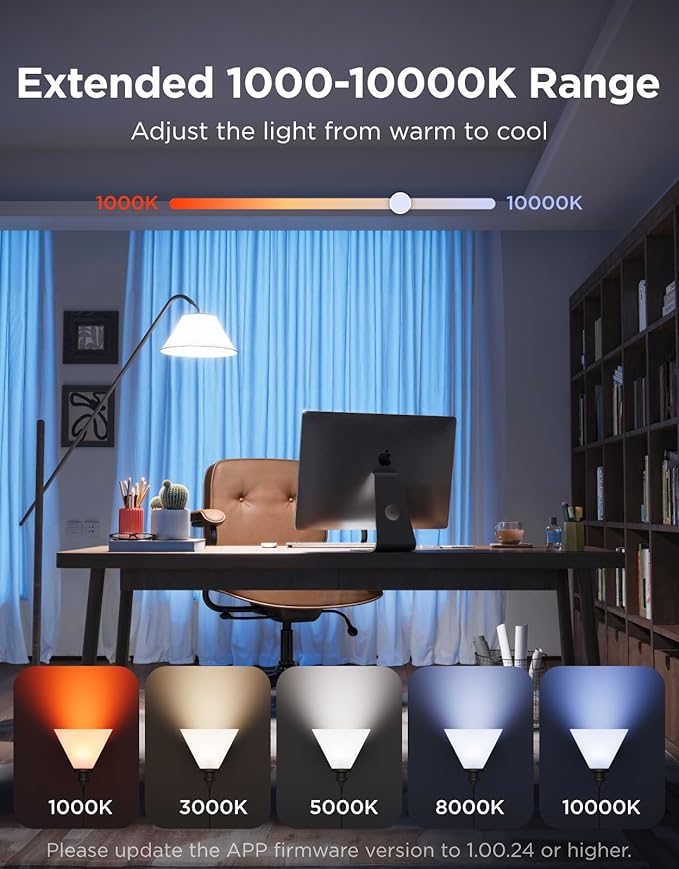 Govee 1600 Lumens Smart Light Bulbs, A21 LED Bulbs 100W Equivalent for Living Room, RGBWW Color Changing Light Bulbs Compatible with Matter, Alexa & SmartThings, CRI 90, E26 Base, 2.4GHz Only, 2-Pack