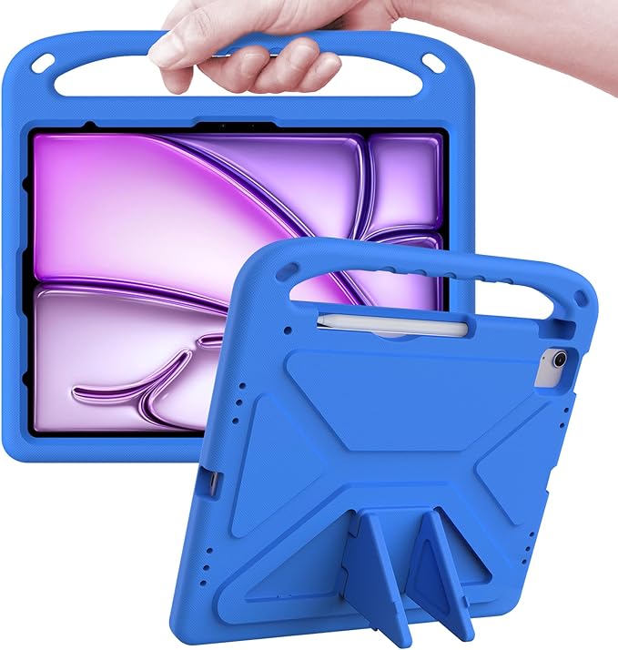 ATOOZ Kids Case for iPad air 13 inch 2024 2025 2026 (M2 M3 M4) /iPad Pro 13 inch (M4 M5), Cover with Shockproof Handle Stand for iPad Pro 13 7th /8th Gen 13" Tablet (Blue)