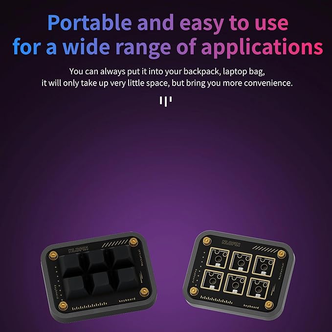 Custom Macro Pad Programmable Designer Mini Keyboard 6 Keys (Grey,KB06)