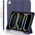 iMieet iPad Pro 13 Inch Case (M5/M4) 2025/2024 with Pencil Holder, Trifold Stand Smart Case with Soft TPU Back, Auto Wake/Sleep (Dark Blue)