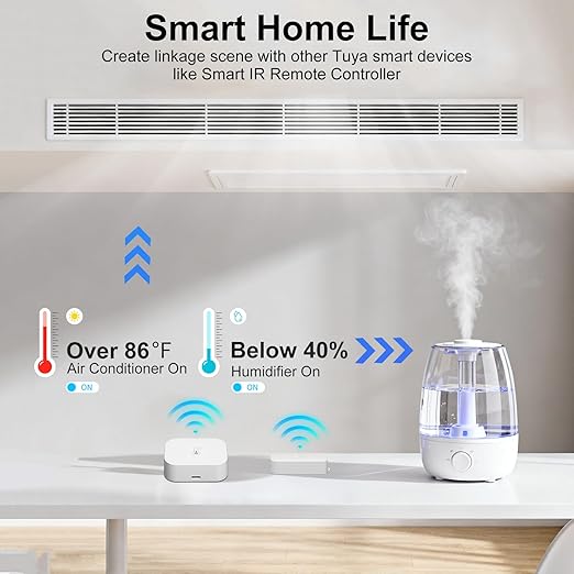 eMylo WiFi Temperature Humidity Sensor 4 Pack, Smart Indoor Thermometer Hygrometer with 3 Outdoor IP65 Sensors, Remote Monitoring App Alert, Data Export, 492ft Range for Home Greenhouse Baby Room