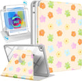 Uppuppy for iPad mini 4 Case for iPad mini 5th Generation Case - 360 Rotating Stand Folio Smart Cover with Pencil Holder for Women Girls, Colorful Flowers for Apple Tablet Mini 7.9 inch 2019/2015
