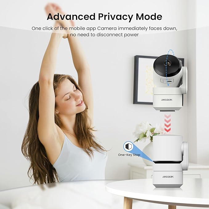 AMOROM 2 Pack 2K Indoor Security Camera Wireless, 360° Pan-Tilt Wi-Fi Pet/Baby Monitor with AI Motion Detection, Night Vision, Phone App, Cloud & SD Storage (5G/2.4G Hz)