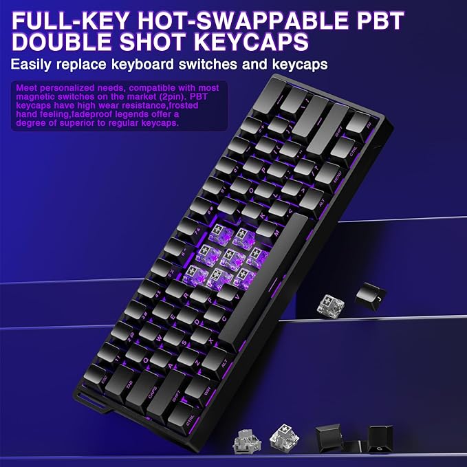 Aula WIN60 HE - 60% Mechanical Gaming Keyboard Wired, Magnetic Switch Hot Swappable, Adjustable Actuation Rapid Trigger Mode, 8000 Hz Polling Rate, RGB Small Keyboard 60 Percent Compact Design for PC