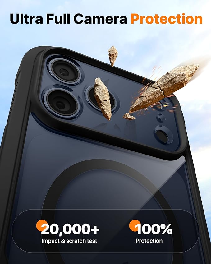 Diaclara Magnetic Designed for iPhone 17 Pro Case 6.3 Inch Full Body Bumper,[Compatible with MagSafe] Military Drop Proof Cover with Built-in Touch Sensitive Anti-Scratch Screen Protector, Black