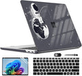 Slim Protective Case for 13 inch Microsoft Surface Laptop 2025 Copilot+PC Model 2095, Lightweight Anti-Scratch Printed Pattern Crystal Black Plastic Hard Shell Case Cover, Astronaut Earth