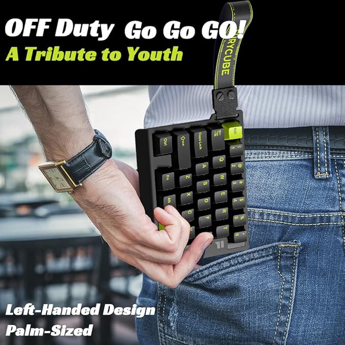 Left-Hand Mechanical Gaming Keyboard Hall Effect Magnetic Switch,29 Keys Hot Swappable,0.01mm Adjustable RT/RS,8K, Portable One Hand Gaming Keypad for FPS & Rhythm Games PC/Mac,RGB(Black)