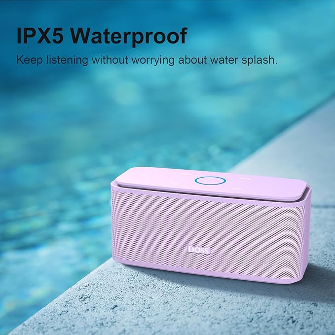 DOSS SoundBox Touch Wireless Bluetooth Speaker-12W HD Sound with Rich Bass, IPX5 Waterproof, 20H Playtime, Handsfree, for Gatherings, Home, Office, Outdoor, Travel-Purple