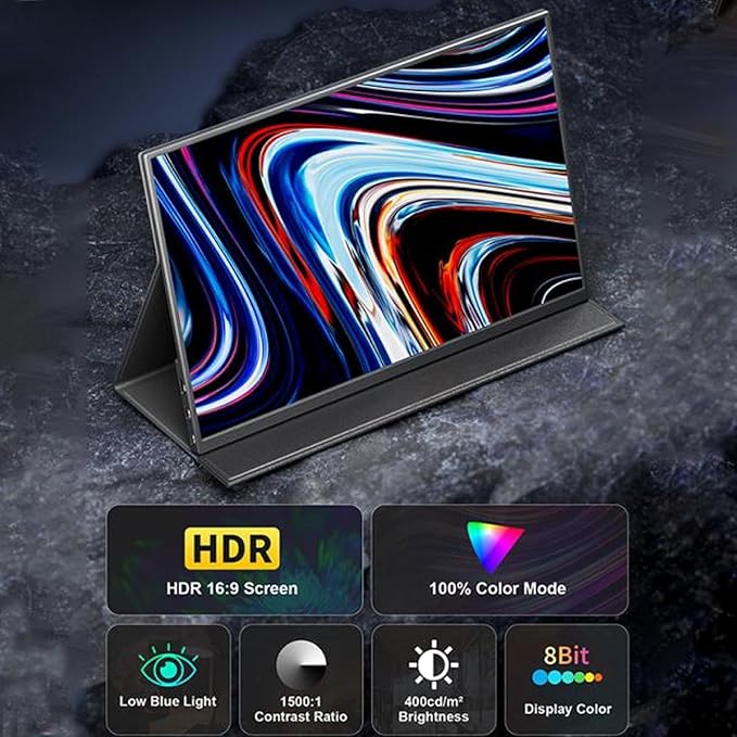 Zopsc 14.5inch 4K Portable Monitor, 3840 * 2400P 60Hz 16:10 External Extended Display for Stock Editing Design Business Meeting Mobile Office Game Entertainment etc.