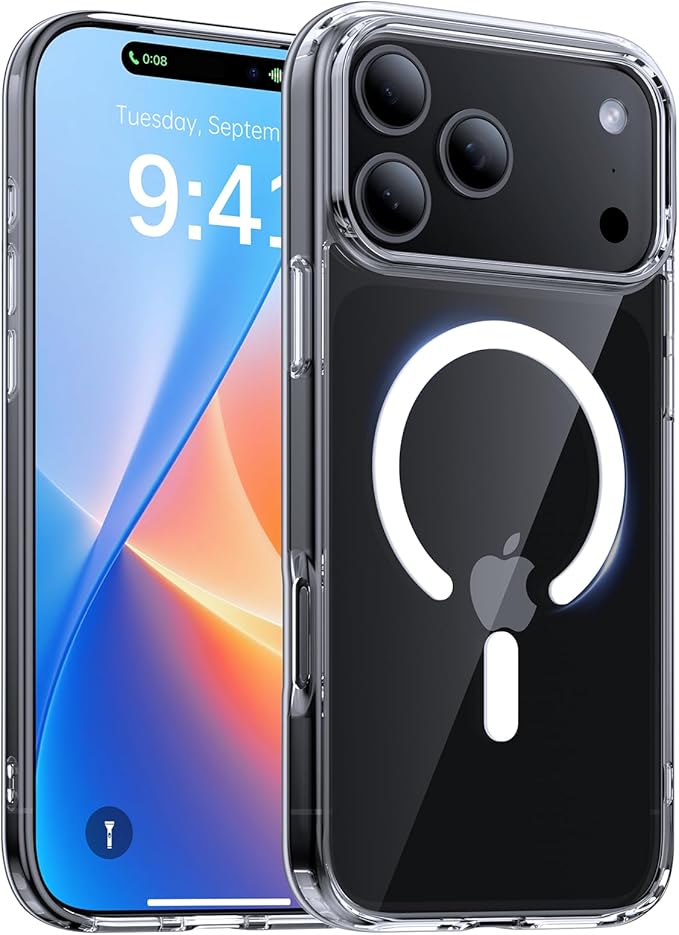 Magnetic for iPhone 17 Pro Max Case,[Anti-Slip][Compatible with MagSafe][Military Grade Drop Protection] Shockproof Protective Translucent Matte Phone Case for iPhone 17 Pro Max Case,Clear