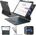 SIBEITU Keyboard Case for iPad Pro 11 Inch (M5/M4, 2025/2024), Easy-Set Magnetic Stand with Removable Protective Case, Muilt Precision Trackpad, Backlit Keyboard, Smart Contact Connector, Black