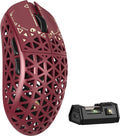 MAMBASNAKE M5 Ultra Carbon Fiber 8KHz Wireless Gaming Mouse,PAW3950MAX Sensor 42K DPI,39g Superlight Tri-Mode 2.4GHz/BT/Wired Computer Mice,Web Driver Support,for Win/Mac/FPS/MOBA/Esports-Red (A)