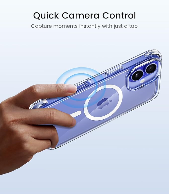 Mkeke Magnetic Designed for iPhone 16 Case Clear, [Compatible with Magsafe] [Not Yellowing] [Military-Grade Drop Protection] Clear Phone Cases for Apple iPhone 16 with Shockproof Bumper 2024