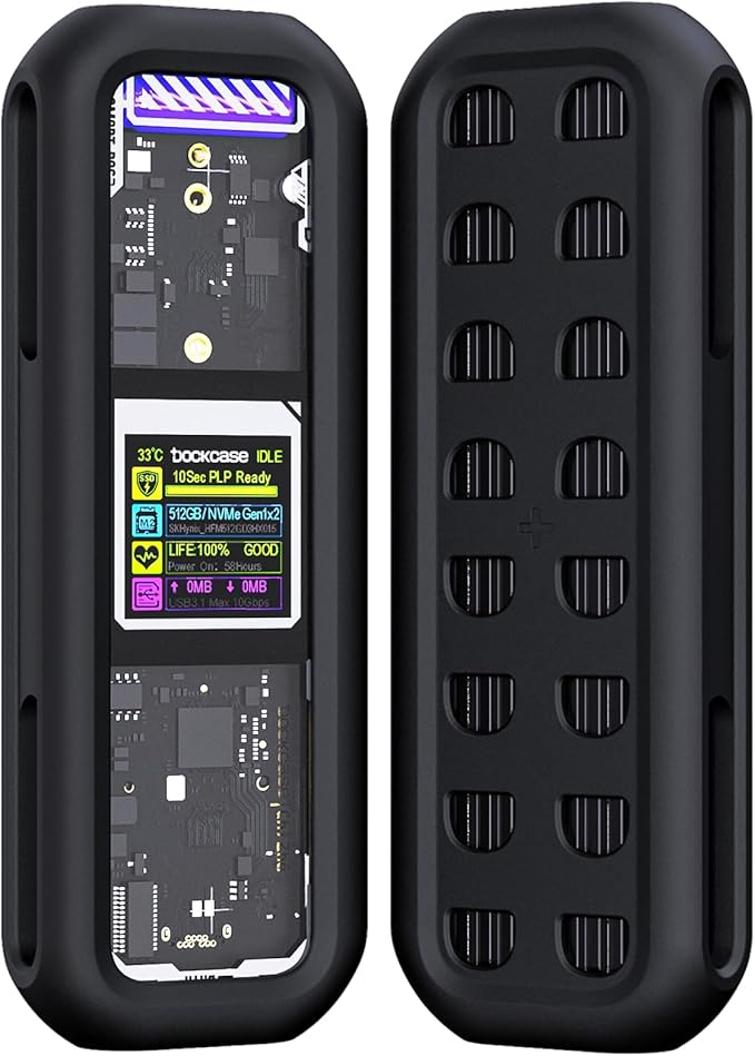 DOCKCASE Resilient Silicone Case Full-Body Protective Case Designed for DOCKCASE M.2 PLP SSD Enclosure and Explorer Edition M.2 NVMe SSD Enclosure [Space Gray]