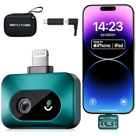 TS1 Thermal Camera for iPhone, Thermal Imaging Camera 512x384 Super Resolution, Infrared Thermal Camera, 25Hz Refresh Rate, -4°F to 1022°F Temp, Compatible with iPhone & iPad