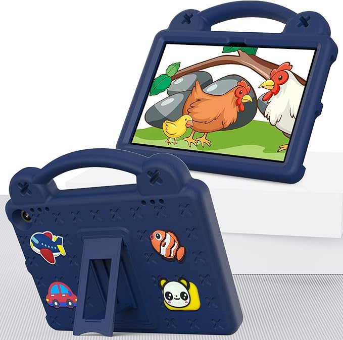 AKABEILA Compatible with Lenovo Tab M10(3rd Gen) 10.1(2022)/Huawei MatePad T 10s 10.1/MatePad T 10 9.7/MatePad SE 10.1(2022)/Honor Pad X8/Pad X8 Lite Tablet Case, Strap for Girl Kid Gift - Navy Blue