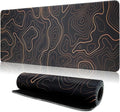 Mouse Pad Gaming Mousepad, 31.5 x 11.8in Large Desk Mat Keyboard Pads Extend Long XL Mouse Mat with Non-Slip Base Desk Accessories for Home Office Keyboard Mouse (Black Topographic Orange)