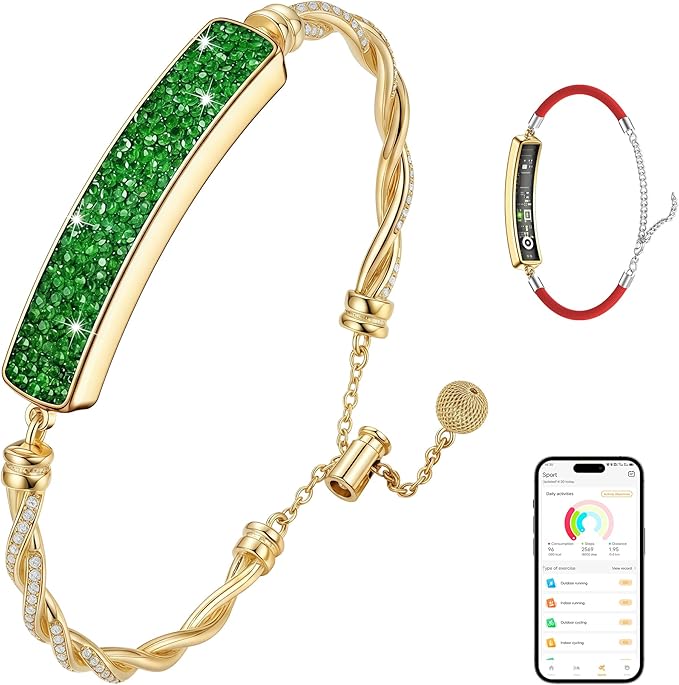 Smart Bracelet for Women, Stylish Jewelry Fitness Tracker with Heart Rate & Sleep Monitor, Waterproof Activity Tracker Watch with App for iOS & Android