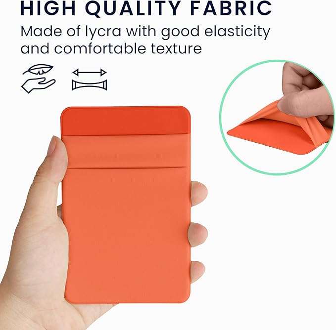 kwmobile Elastic Sleeve Compatible with SanDisk Portable SSD, Samsung T7, Crucial X8, HDD Case - Stretchy Elastane Adhesive External SSD Holder - 10x7cm & 8x7cm Pockets - Orange