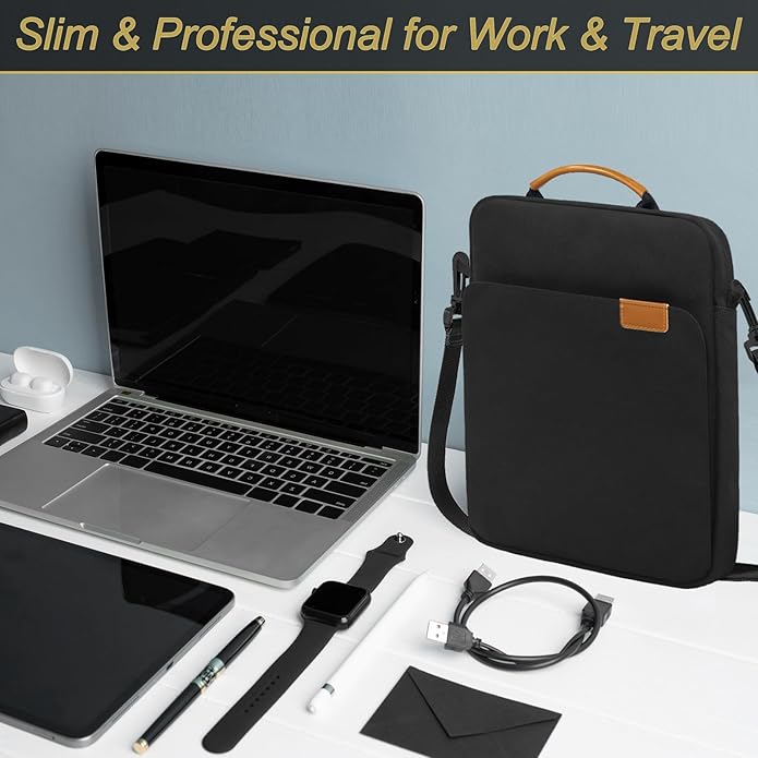 Tablet Shoulder Bag -Premium Padded Sleeve with Detachable Strap(Modular Compartment, Shockproof Design)