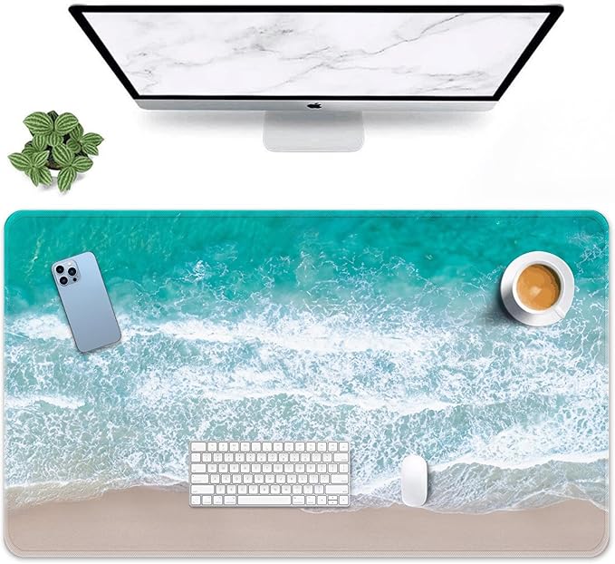 Britimes Large Gaming Mouse Pad Beach Non-Slip Desk Pad Keyboard and Mouse Desk Mat for Gamer, Office & Home, 31.5 x 15.7 in