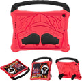 Dteck for iPad Air 3rd Generation and iPad Pro Case 10.5" 2019/2017 Release, Cute Boxing Shockproof Hard Case with Handle/Kickstand/Shoulder Strap, Protective Lightweight Kids-Friendly Cover, Red