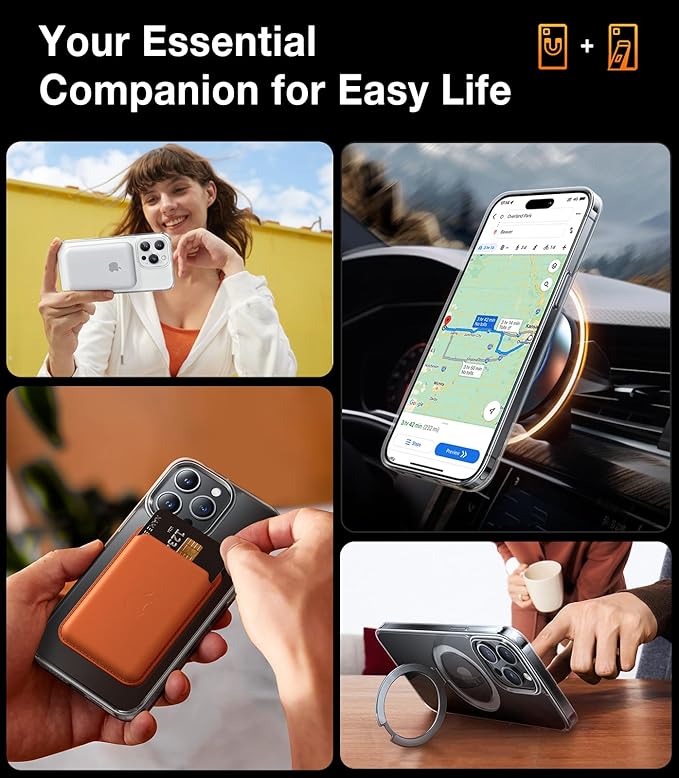 TORRAS Magnetic Ostand for iPhone 14 Pro Max Case [Military Grade Drop Tested & Compatible with MagSafe & Built in Stand] Translucent Slim Back Slim Protective Anti-Fingerprint 6.7" 2022, Clear