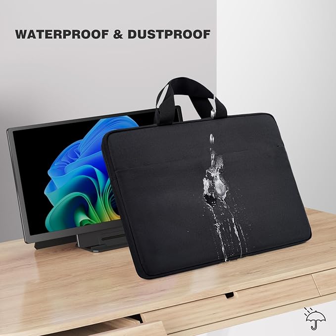 24 Inch Large Portable Monitor Case, Protective Carrying Sleeve for Ygretyrjh 24"/Hyangin 24"/Flytocca 23.8"/Redalf 23.8"/KEFEYA 23.8" Inch Large Portable Monitor with Stand Case Bag, Black