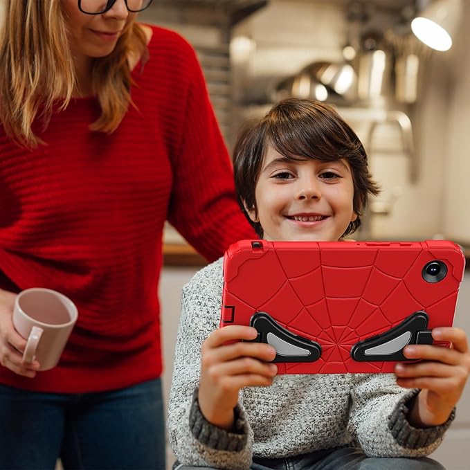 AKABEILA Compatible with Samsung Galaxy Tab A11+ 2025 11 inch Tablet Case，Lightweight Shockproof Rugged Protective Cover with Kickstand for Kids Children Boys Babies Red Black