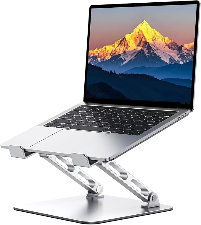RIWUCT Laptop Stand for Desk Adjustable Height, Ergonomic Laptop Riser Holder with Dual-bar Support, Portable Computer Notebook Stand for MacBook Air Pro, Dell XPS, HP (10-16")