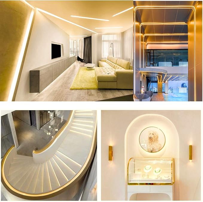 12V LED Strip Lights, 5mm Wide Ultra Narrow Warm White 3000K 16.4ft SMD 2835 IP20 120 LEDs/M, Total 600 LEDs Rope Light Strip for Bedroom, Kitchen, Advertising Decoration
