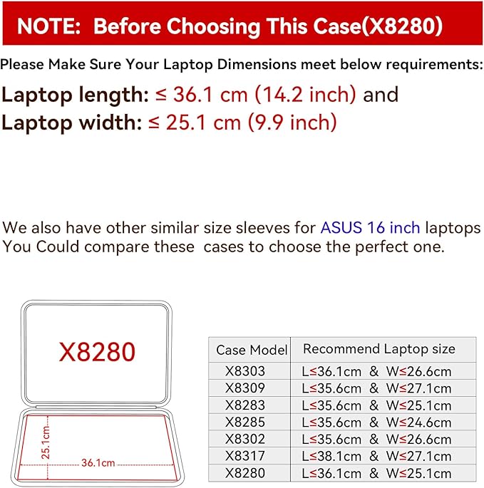 Smatree Hard EVA Protective Sleeve Compatible for 16 inch Vivobook 16X/S 16X/16, for Zenbook Pro Duo 15 OLED, for Chromebook CX1/C523, for V16 V3607 Case (X8280)