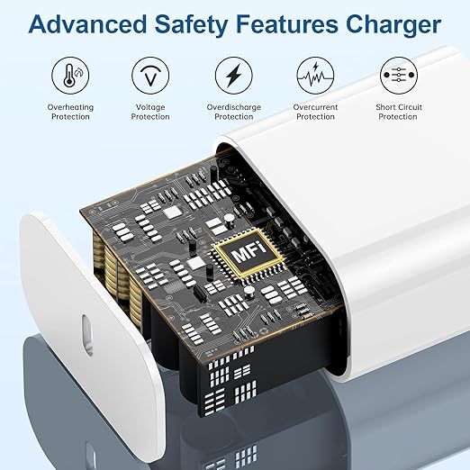 iPhone 17 16 15 Charger/10ft Type C to C Charging Cable Cord Long, USB C Fast Charging Block Plug for Apple iPhone 17 Pro Max/17 Air/16 Pro/15 Plus/AirPods/iPad/mini Plug Cube Birck Box Power Adapter