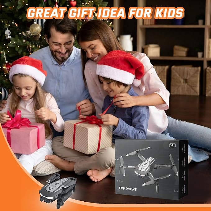 Drone with Camera for Kids Adults, Mini Foldable FPV Drones Remote Control Helicopter, RC Quadcopter with 1080P Live Video Camera, Gestures Selfie, One Key Start,2 Batteries, Toys/Gifts for Boys Girls