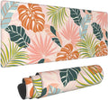Large Gaming Mousepad, Cute Tropical Leaves with Boho Style XL Mouse Pads for Desk, Big Long Non-Slip Base Floral Extended Desk Pad for Keyboard and Mouse Gifts for Women Office Decor, 31.5*11.8 Inch