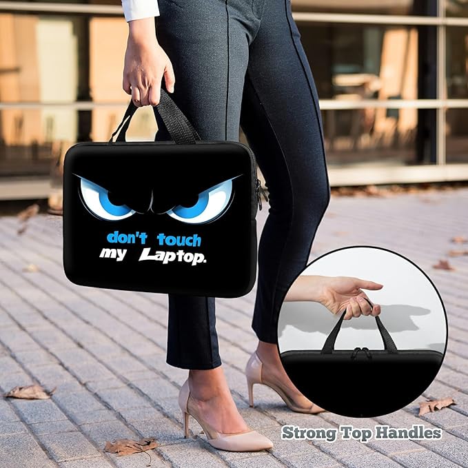 Universal Tablet Laptop Sleeve Case 10 inch, Don't Touch My Laptop Slim Carrying Case Travel Laptop Bag Durable Handbag for 7 to 10-inch Laptops/Notebook/Kids Tablet/ipad/eBook Readers