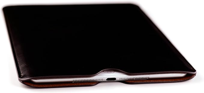 Dockem Executive Sleeve for iPad 9.7 (2017 and 2018), iPad Pro 9.7, iPad Air & iPad Air 2: Slim, Premium Synthetic Leather Tablet Case: Microfiber Lined, Simple, Protective Cover [Dark Brown]