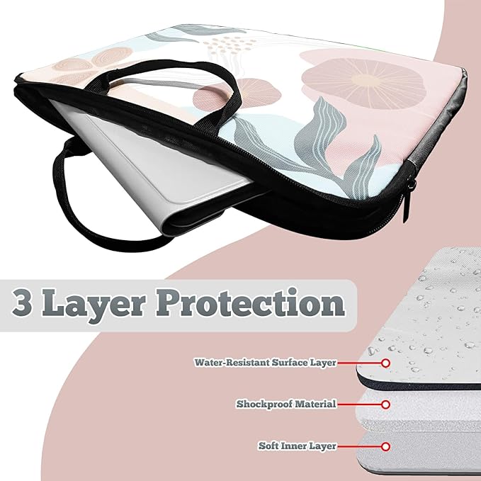 Laptop Sleeve Case 15 inch Plus Cute Mousepad, Abstract Doodle Slim Carrying Case Durable Handbag Protective Travel Laptop Bag for 13-15 inch Tablet,Laptop, Ultrabook Notebook