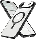 Hython Magnetic Clear for iPhone Air Case with Camera Lens Protector [Compatible with MagSafe] Luxury Plating Edge Slim Soft TPU Cover Protective Phone Case for iPhone Air 6.5", Matte Black