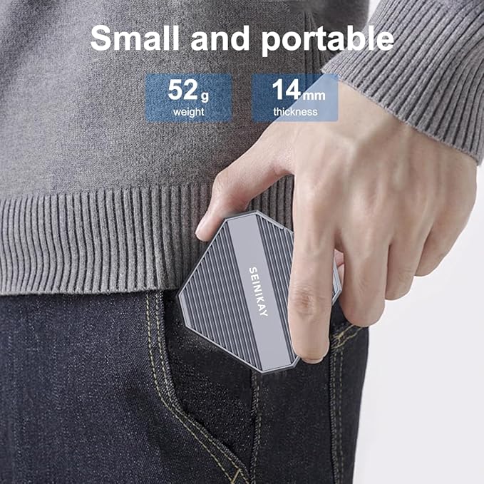Mini M.2 Enclosure, Magnetic 2230 M.2 Enclosure Heat Sink for iPhone 15 Pro Max ProRes,10Gbps Speed,Supports M Keys NVME SSD