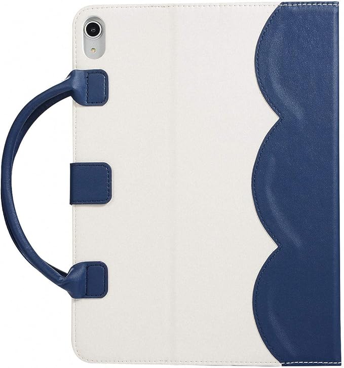 Handbag Case for iPad A16 11" 11th/10th Generation (2025/2022), Techcircle Cute Bowknot Pocket [Magnetic Closure] Wallet Folio Stand Double Handle PU Leather Carrying Case, Auto Sleep/Wake, Blue