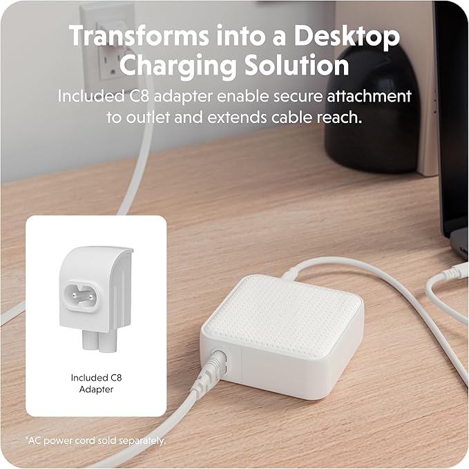 HyperJuice® 100W GaN Safety Tested Travel Charger - Quad-Port GaN Charger for iPhone, iPad, MacBook, Smartphone, & Laptop - Compact Type C Charger Fast Charging Phone Charger for 4 Devices (White)