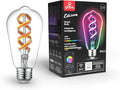 Globe Electric 35847 Wi-Fi Smart 7W (60W Equivalent) Spiral Filament Multicolor Changing RGB Tunable White Clear LED Light Bulb, No Hub Required, Voice Activated, 2000K - 5000K, ST19 Shape, E26 Base