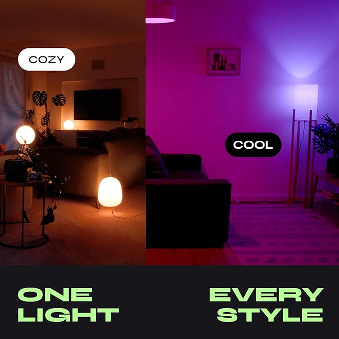LIFX Smart Light Bulbs A19 E26 (2 Pack), Color Changing RGB + Warm White 1100 Lumens Tunable LED, 11W, Matter Compatible, Apple HomeKit, Alexa & Google Home, Dimmable