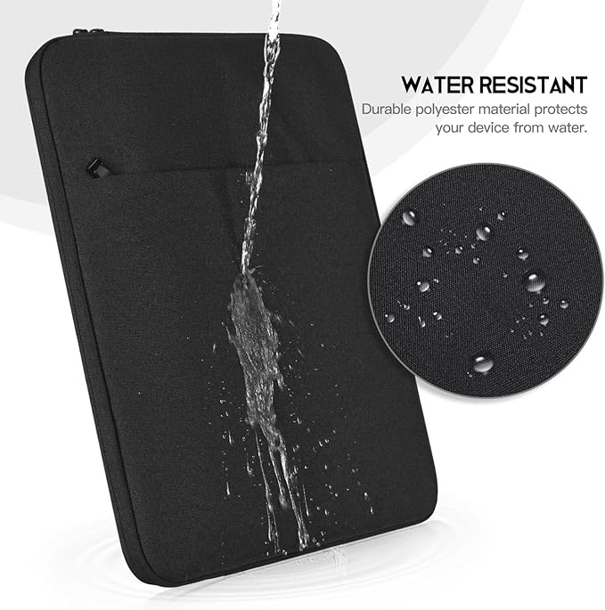 Portable Monitor Sleeve 17.3 inch, Padded Shockproof Carry Case for Most 17.3" Portable Display Monitors, Water-Resistant Laptop Bag Cover with Accessory Pocket -Black