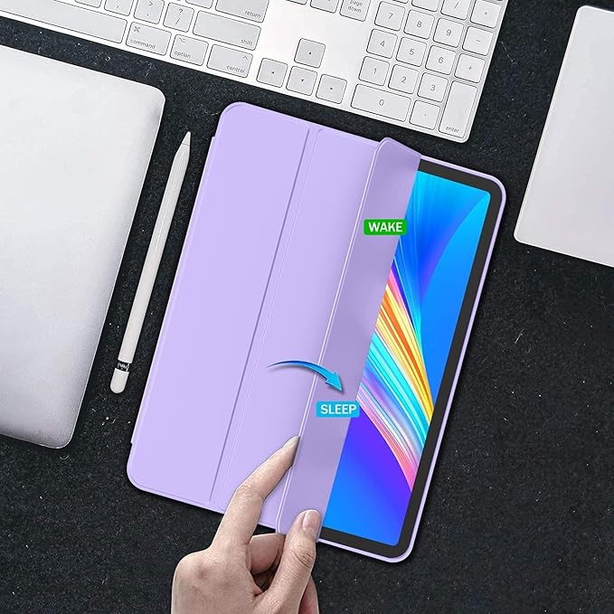 iMieet iPad Pro 13 Inch Case (M5/M4) 2025/2024 with Pencil Holder, Trifold Stand Smart Case with Soft TPU Back, Auto Wake/Sleep (Clove Purple)