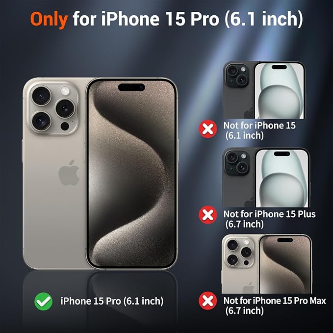 SUPFINE Magnetic for iPhone 15 Pro Case (Compatible with MagSafe) (Military Grade Drop Protection) Slim Translucent Matte Shockproof with Anti-Fingerprint Phone Case,Purple