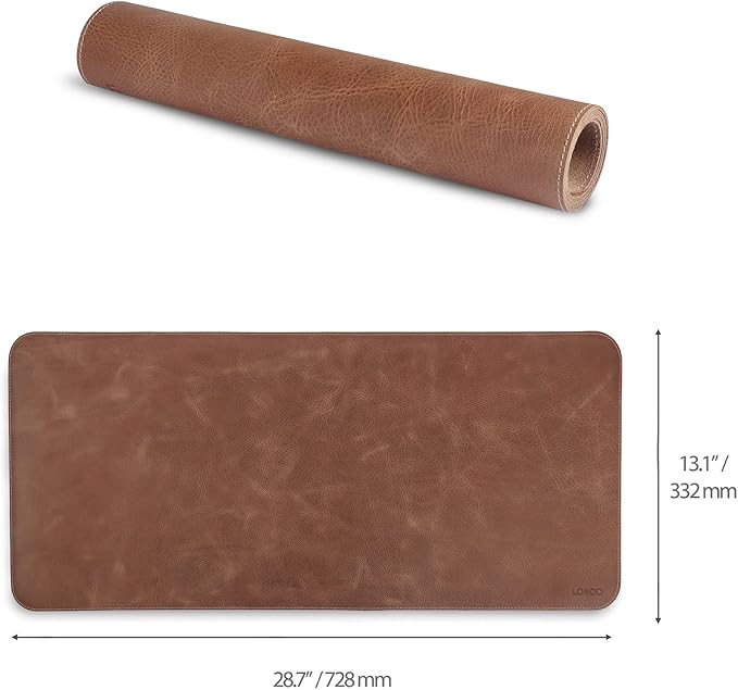 Londo Top Grain Leather Extended Mouse Pad – Large Desk Mat for Office & Gaming, Smooth Writing Surface, Non-Slip Base, Durable & Stylish Workspace Accessory