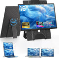Laptop Screen Extender Portable Monitor - Dual 16" 1200P FHD Travel Monitor Fit for 13-17" Laptops Plug & Play 360° Rotating Detachable Stand Height Adjustable for Travel/Work/Study